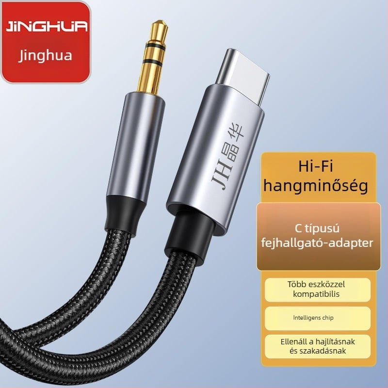 USB-C 3,5 mm-es audiókábel okostelefonokhoz, autós hangrendszerekhez és fejhallgatókhoz