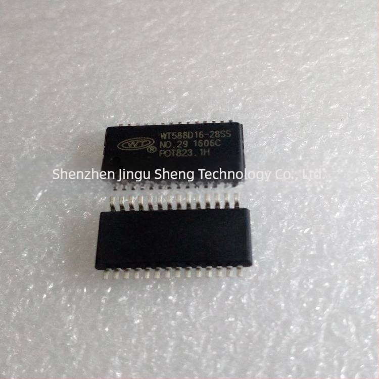 WT588D16-28SS ipari integrált hang IC-chip töltőoszlophoz, riasztó hangchip SSOP28