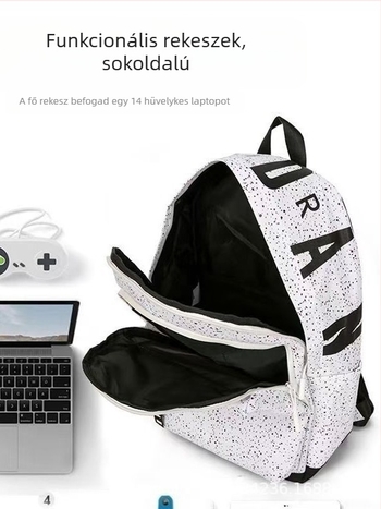 Nagykapacitású sporttáska 3D repülő mintával, campushoz/iskolához, diákoknak, laptoptáska, páros hátizsák