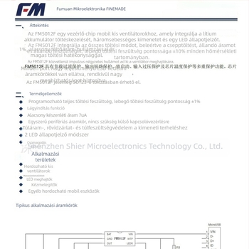 FM5012F mikroventilátor-chip integrált töltés- és motorvezérlővel
