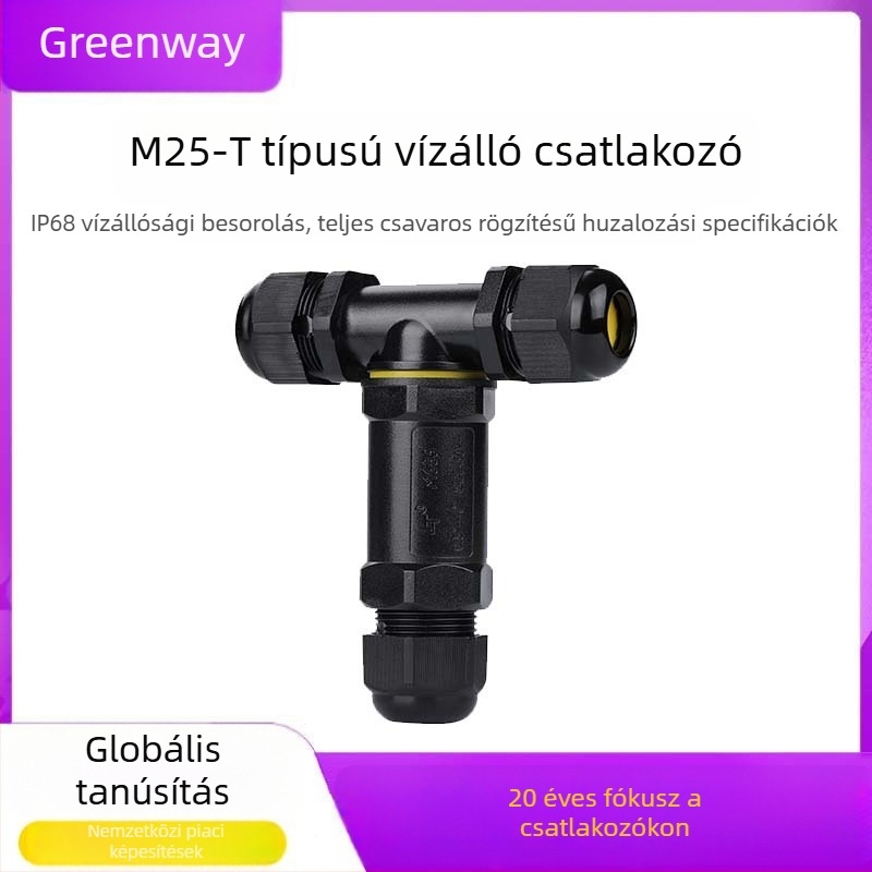 M685 kábelcsatlakozó, IP68 vízálló és porálló, M25, 1 bemenet - 2 kimenet