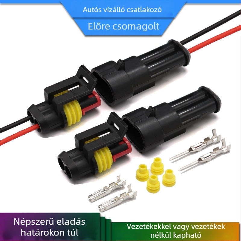 2‑pin vízálló HID autós csatlakozó, páros, férfi és női – HID AMP dugó helyettesítése