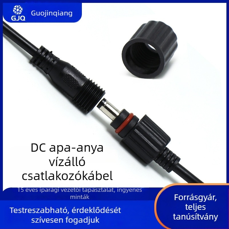 M10 DC dugó – vízálló férfi és női csatlakozó, kábelekhez, napelemes LED-szalag, autó