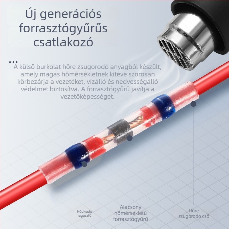 Vízálló hőszigetelt butt terminál forrasztógyűrűvel – középső univerzális vég a kábelekhez