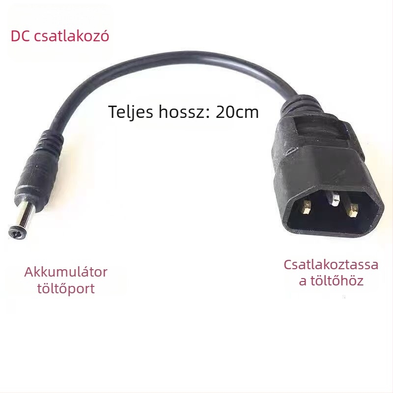 Lítium-ion akkumulátoros elektromos jármű DC csatlakozó adapter és töltőkábel