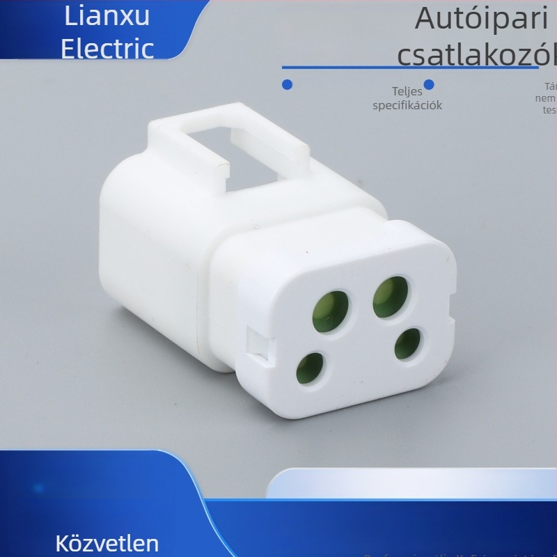 2+2 fehér elektromos jármű csatlakozó, 4-tűs, égésálló