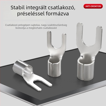 UT1.5-3 hidegpréselt terminál, vég U- és Y-alakú, réz vezetékcsúcs, ezüstbevonattal