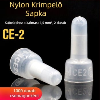 Nylon krimp sapka vezetékhez, zárt végű csatlakozó CE-1 CE-2 CE-5X