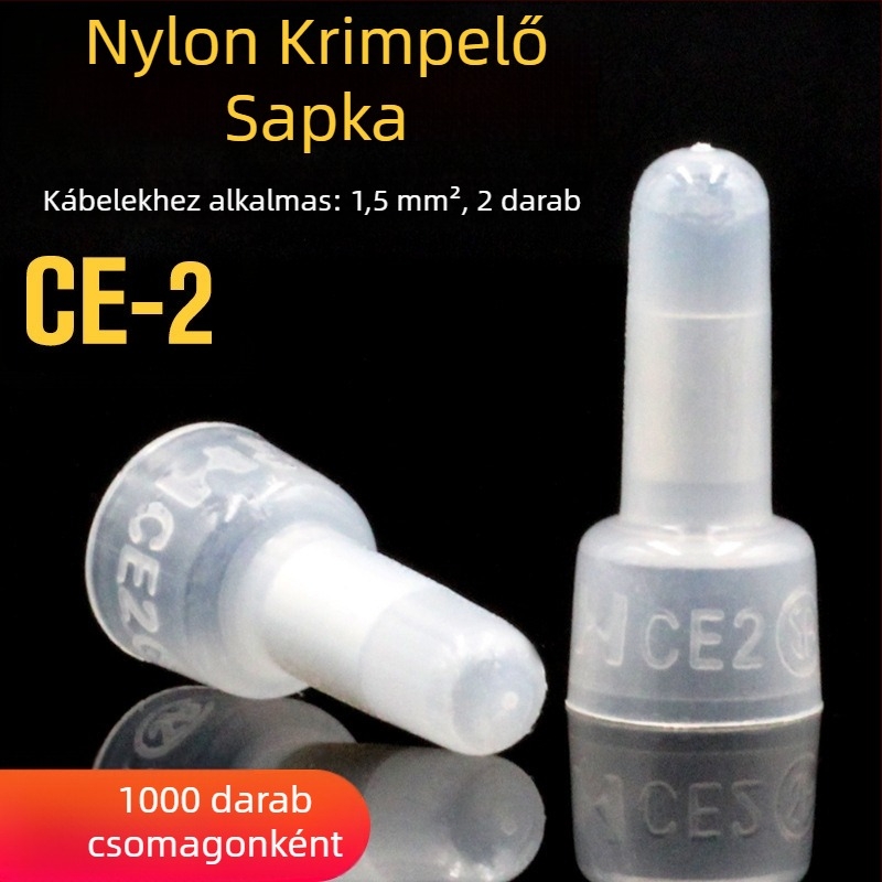 Nylon krimp sapka vezetékhez, zárt végű csatlakozó CE-1 CE-2 CE-5X