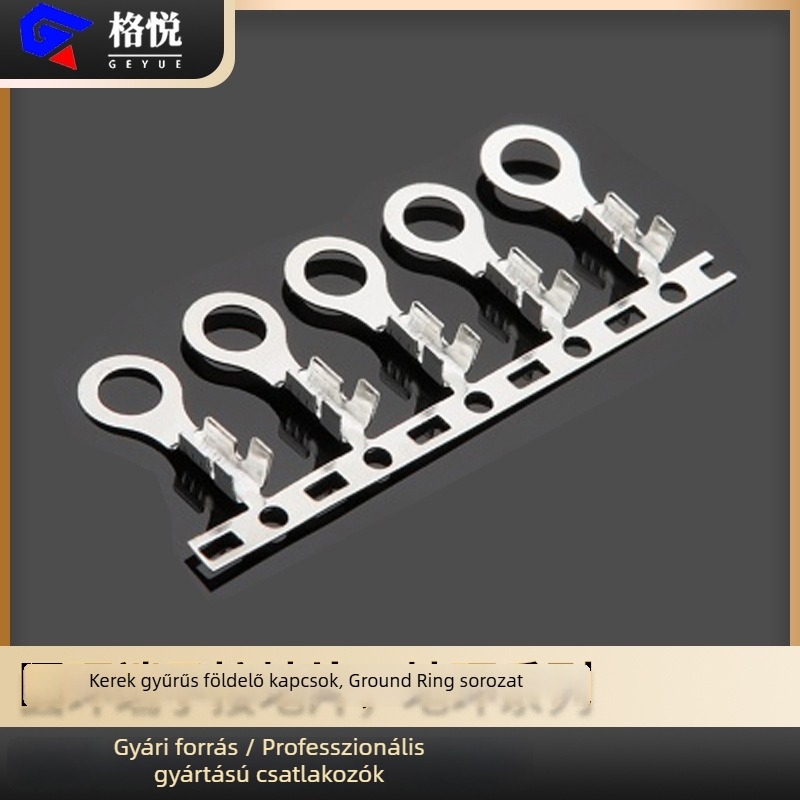 Földelő gyűrű terminál, krimpelt típusú, O-típus / R-típus, méretek 2,6–5,2 mm