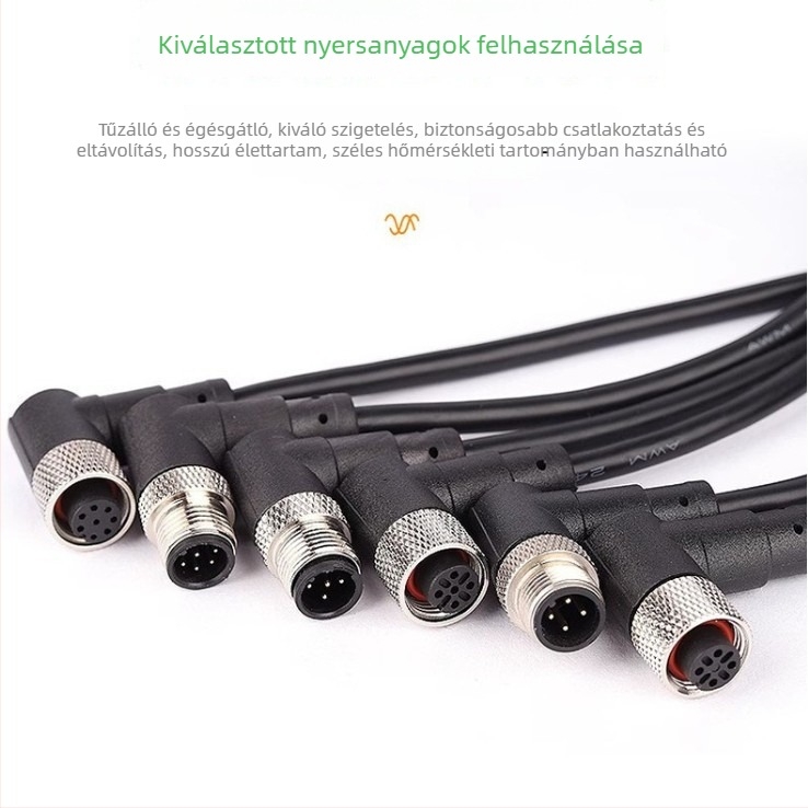 M12 vízálló csatlakozó – férfi és női érzékelő kábelcsatlakozó, P67 ipari kapcsolódás