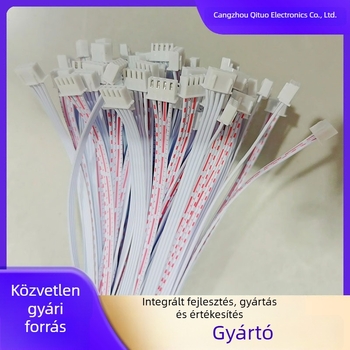 4-pins kábel 2,54 mm-es végződéssel, férfi és női csatlakozóval, párhuzamos piros és fehér vezetékek
