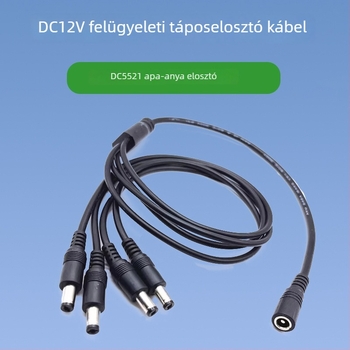 12V LED-szalaghoz tápegység elosztó kábel DC5521 csatlakozóval, elosztás 1-2 és 1-3, női–férfi