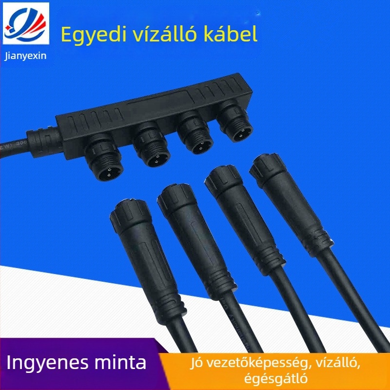 M12 nylon-gumi mérnöki vízálló kábel az utcai világítás modul megfigyeléséhez és kommunikációjához, F-típusú vízálló kábel
