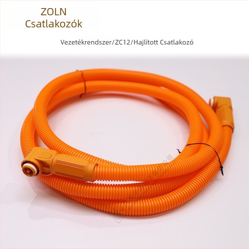 Elektromos jármű kábelkészlet hullámtömlővel, energiatároló csatlakozóval és 35 sík tápkábel hosszabbító