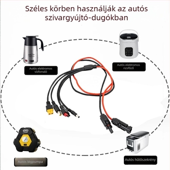 MC4 napelem csatlakozó kábel, 1–4 töltőkábel Anderson kültéri energiatároló akkumulátorhoz