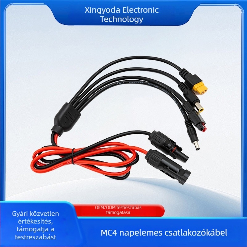 MC4 napelem csatlakozó kábel, 1–4 töltőkábel Anderson kültéri energiatároló akkumulátorhoz