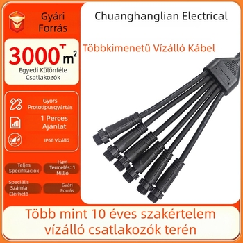 Y03-Y vízálló háromutas csatlakozó 2/3/4/5/6 vezetékes világítási modulokhoz, nylon fejcsatlakozóval