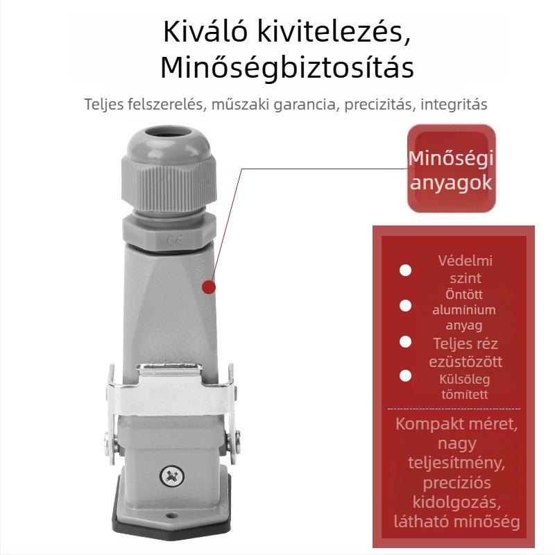 CHYQJX HA-003 Téglalap alakú repülőgép-csatlakozó dugasz és aljzat, 4/5/6/8 maggal, férfi és női, teherbíró csatlakozó