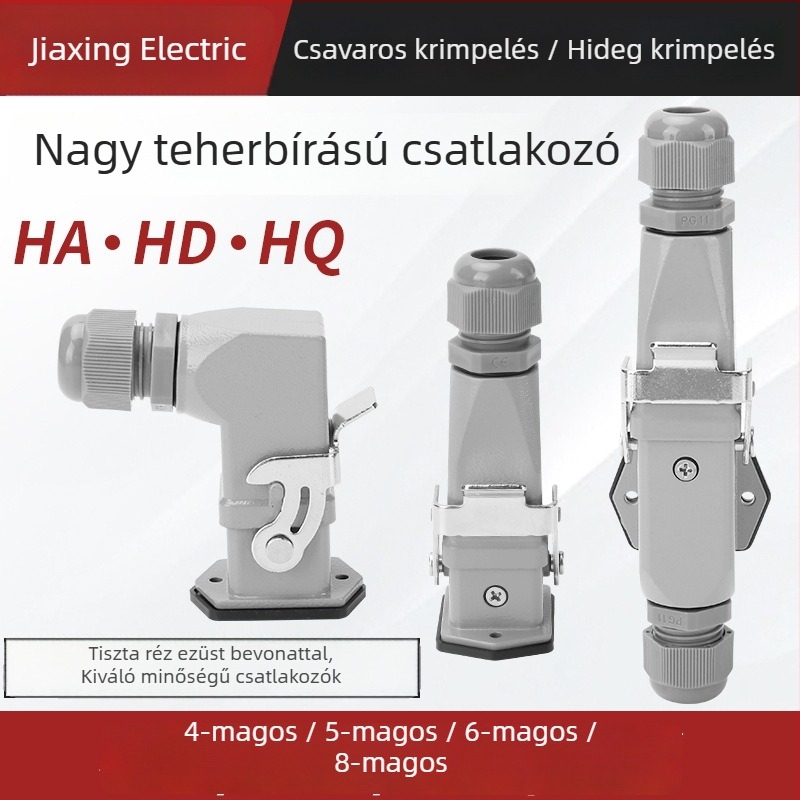 CHYQJX HA-003 Téglalap alakú repülőgép-csatlakozó dugasz és aljzat, 4/5/6/8 maggal, férfi és női, teherbíró csatlakozó