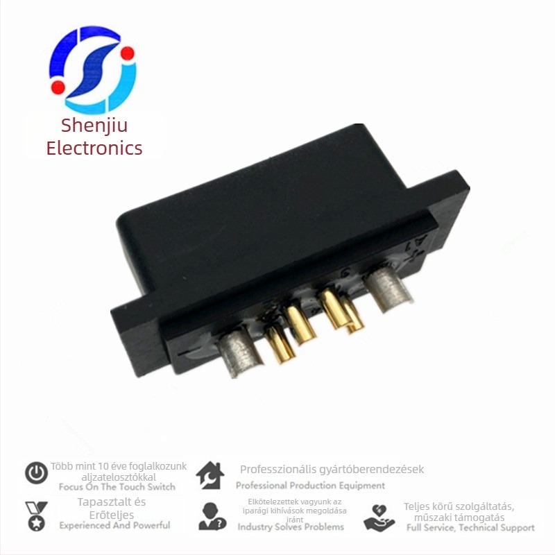 Aranyozott női akkumulátor csatlakozó, 30A 300V DC, gyors csatlakozás, 2+4 konfiguráció, 36,4×14,7 mm, elektromos járművek töltéséhez