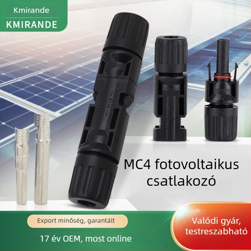 MC4 fotovillamos csatlakozó — IP67 vízálló, férfi és női dugó napelemekhez