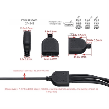 1–3 ágú tápellátó kábel LED-szalaghoz és reklámpanelhez, DC 5.5×2.1 mm