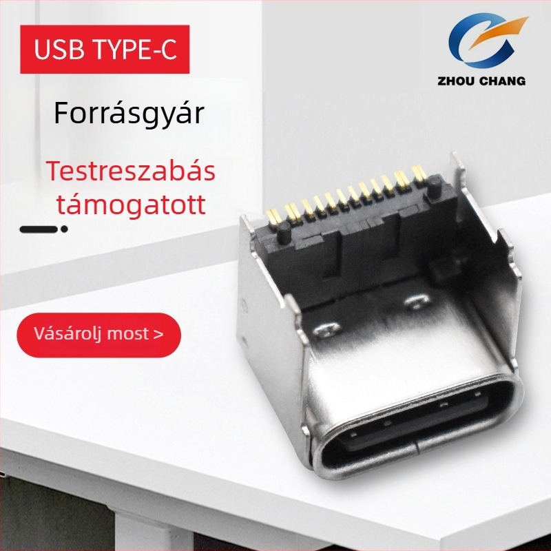USB Type-C 16P női csatlakozó, kiemelt magasság 5.9/6.75/7.55 mm, késztermék