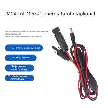 MC4-től DC5521-ig terjedő kábel energiatároláshoz és napelemes PV rendszerekhez