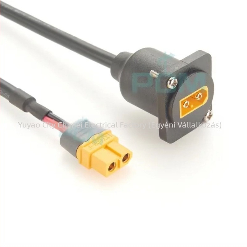 XT60 eredeti, férfi és női csatlakozók oldalsó falakkal, 2x16 AWG, napelemes alkalmazásokhoz