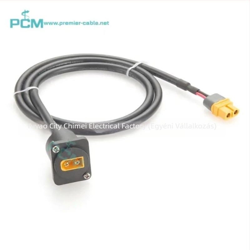 XT60 eredeti, férfi és női csatlakozók oldalsó falakkal, 2x16 AWG, napelemes alkalmazásokhoz