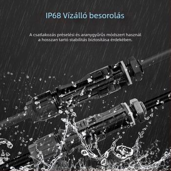 Fotovoltaikus csatlakozó napelemhez és inverterhez, gyorscsatlakozó, férfi és női, MC4-kompatibilis