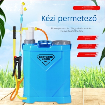 16 literes kézi permetező, egycsővel, nyolcszögletű fúvóka, mezőgazdasági növényvédő szerhez