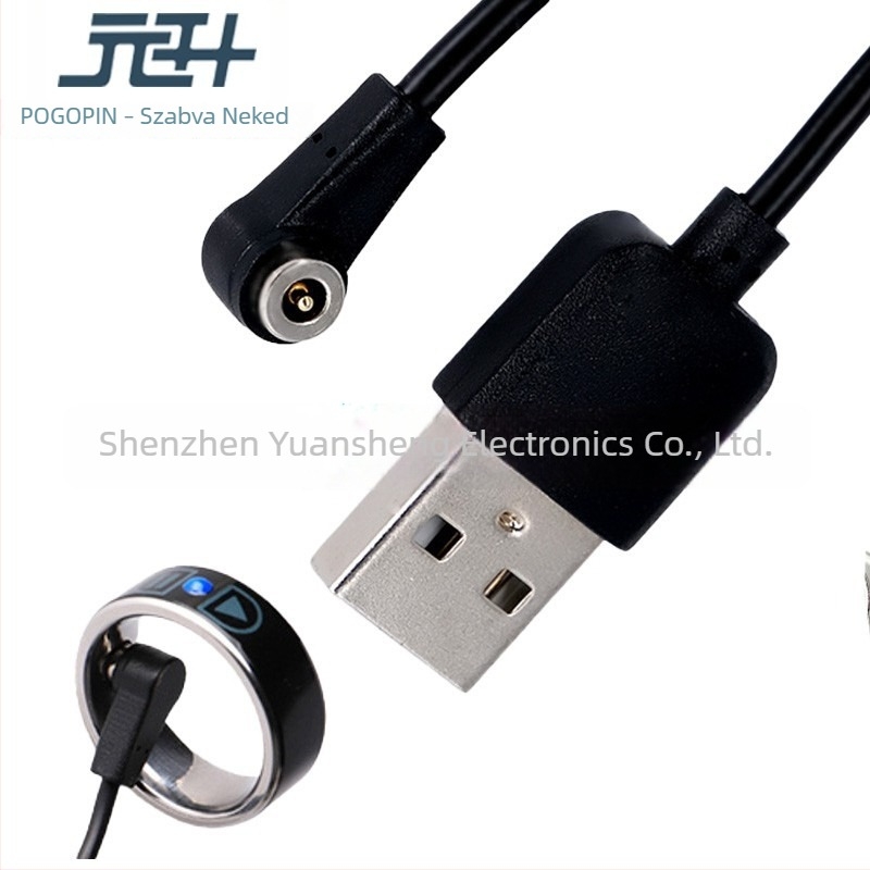 Kör alakú mágneses USB adat- és töltőkábel barázdált Type-C Pogopin csatlakozóval