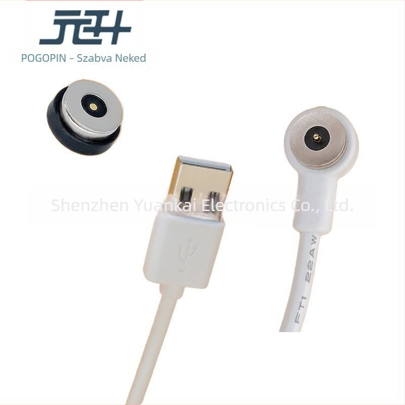 Kör alakú mágneses USB adat- és töltőkábel barázdált Type-C Pogopin csatlakozóval