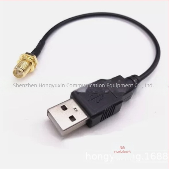 RG174 SMA férfi és női USB koaxiális adatkábel-adapter, 20 cm