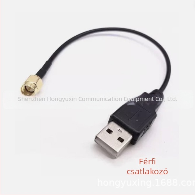 RG174 SMA férfi és női USB koaxiális adatkábel-adapter, 20 cm