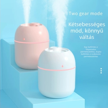 Hordozható párásító és aromaterápiás diffúzor íróasztalhoz, kollégiumba és az autóba — mini köd három kiárattal