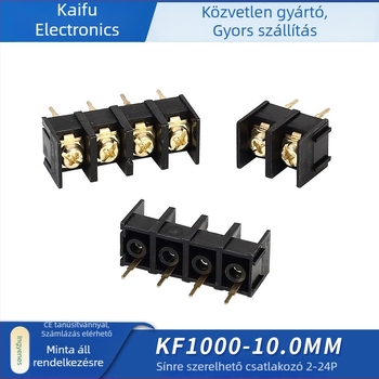 KF1000-10.0 mm terminál blokk, fekete, 2/3/4 pólusú, moduláris összekapcsolásra