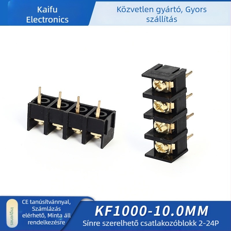 KF1000-10.0 mm terminál blokk, fekete, 2/3/4 pólusú, moduláris összekapcsolásra