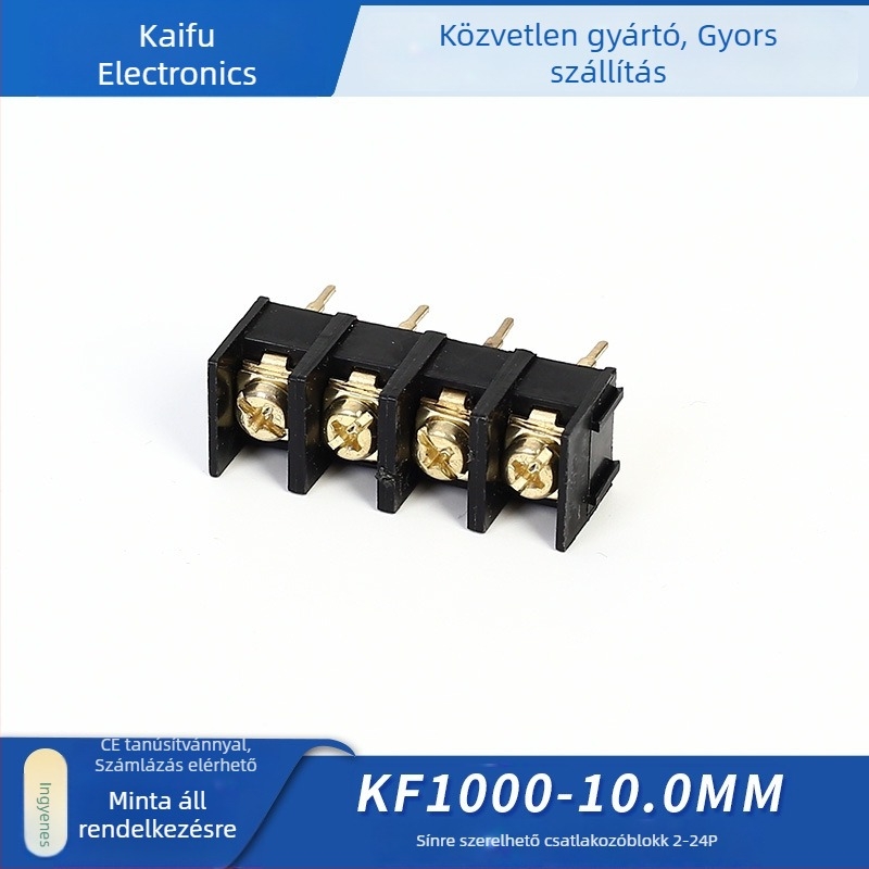 KF1000-10.0 mm terminál blokk, fekete, 2/3/4 pólusú, moduláris összekapcsolásra