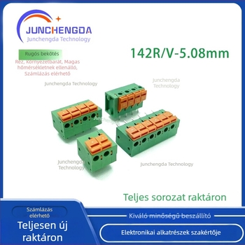 KF142V/R-5,08 mm 2P-12P egyenes/hajlított tűk, rugós csavarmentes Push-In terminálblokk