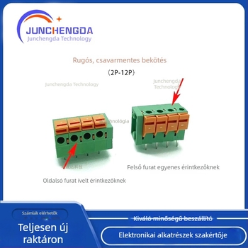 KF142V/R-5,08 mm 2P-12P egyenes/hajlított tűk, rugós csavarmentes Push-In terminálblokk