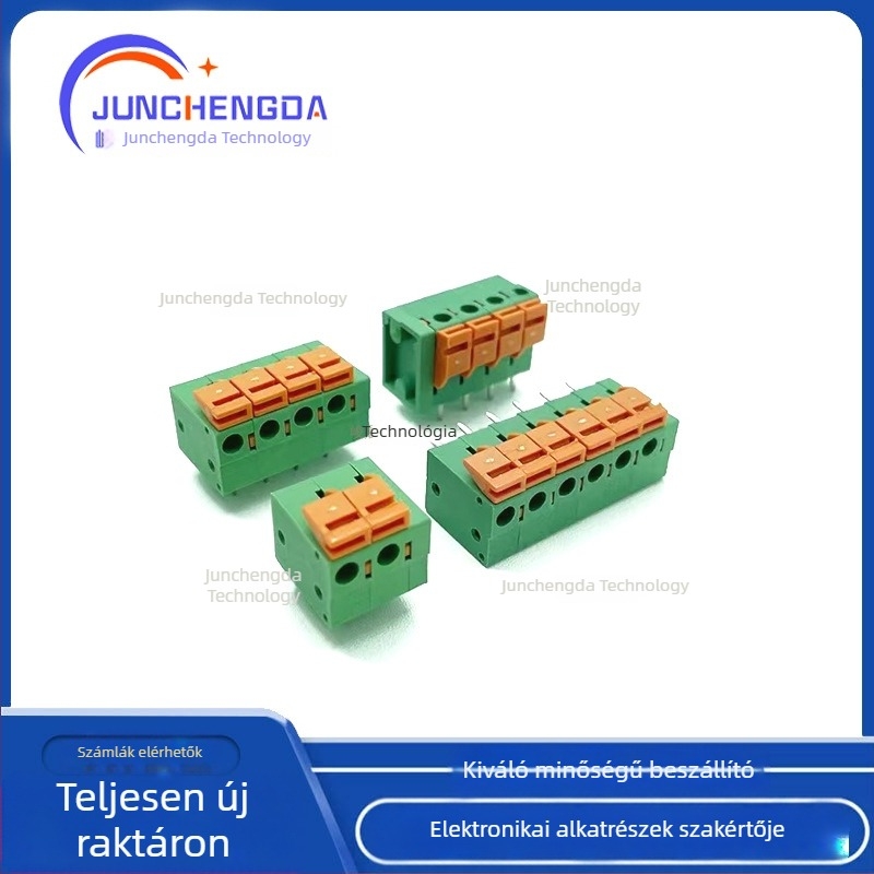 KF142V/R-5,08 mm 2P-12P egyenes/hajlított tűk, rugós csavarmentes Push-In terminálblokk