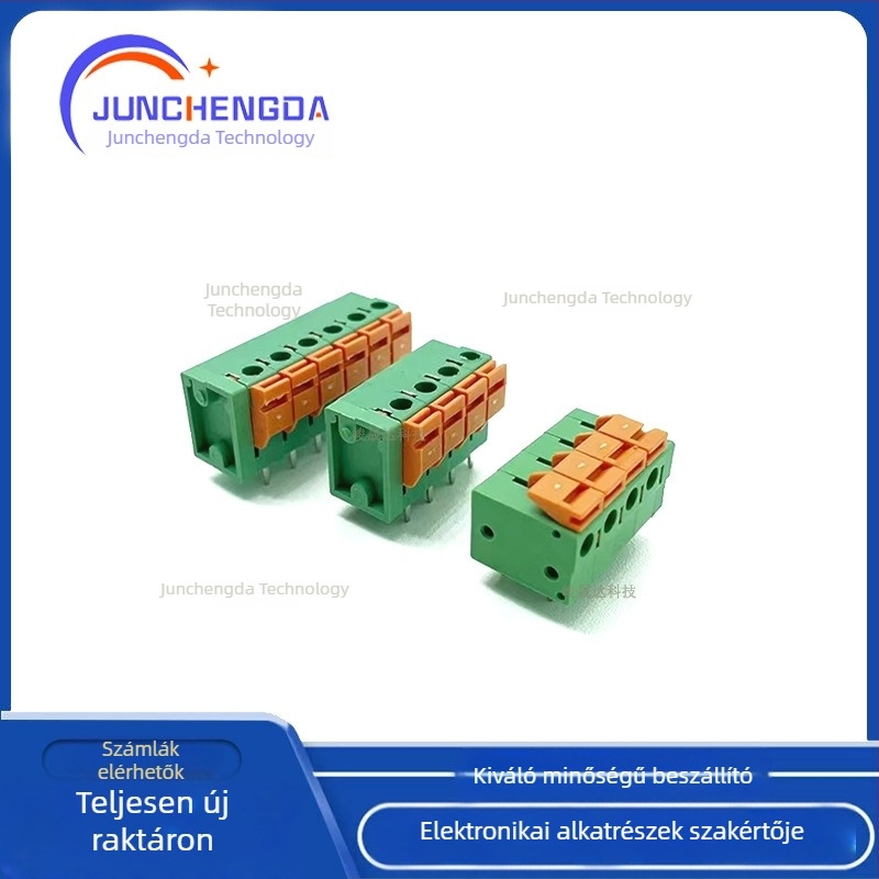 KF142V/R-5,08 mm 2P-12P egyenes/hajlított tűk, rugós csavarmentes Push-In terminálblokk