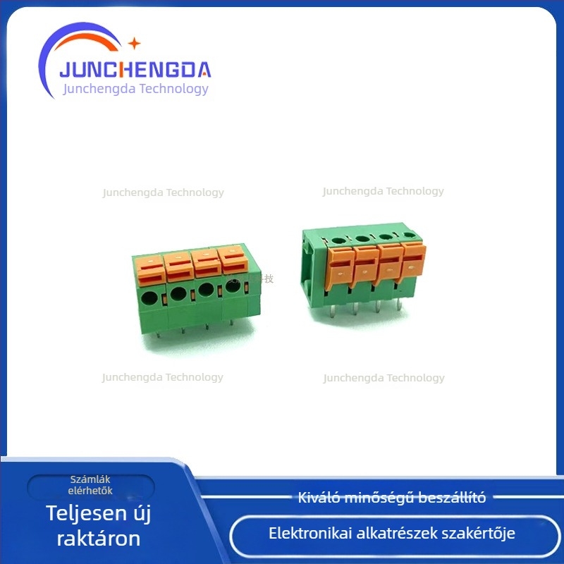 KF142V/R-5,08 mm 2P-12P egyenes/hajlított tűk, rugós csavarmentes Push-In terminálblokk