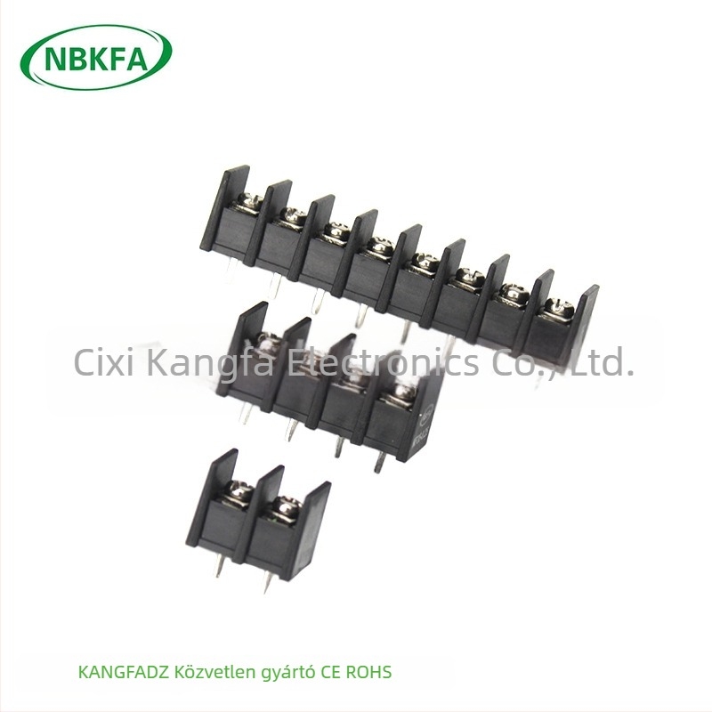 Fekete kerítés típusú PCB terminálblokk KF35C-8.25 mm, középső tüske, egyenes csatlakozás, 2–12 pólus