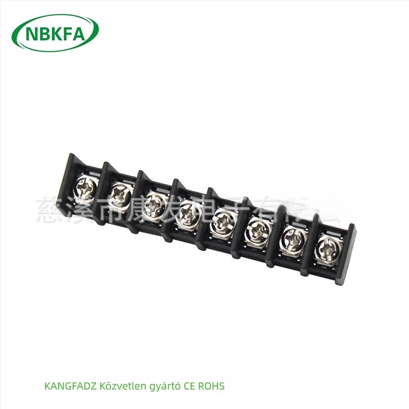 Fekete kerítés típusú PCB terminálblokk KF35C-8.25 mm, középső tüske, egyenes csatlakozás, 2–12 pólus