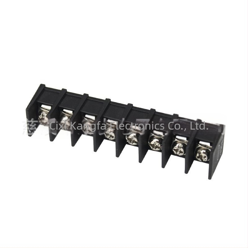 Fekete kerítés típusú PCB terminálblokk KF35C-8.25 mm, középső tüske, egyenes csatlakozás, 2–12 pólus