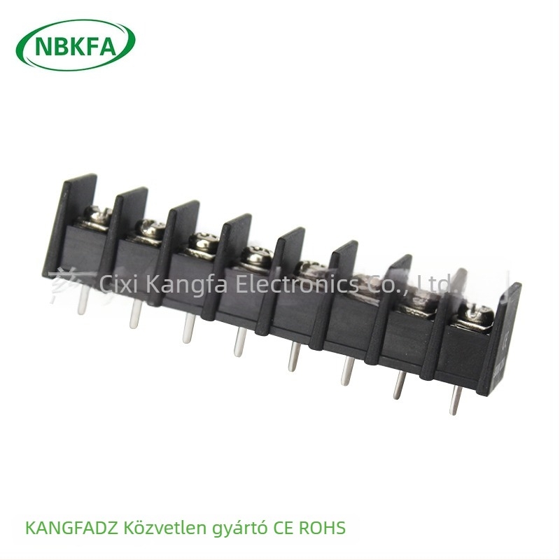 Fekete kerítés típusú PCB terminálblokk KF35C-8.25 mm, középső tüske, egyenes csatlakozás, 2–12 pólus